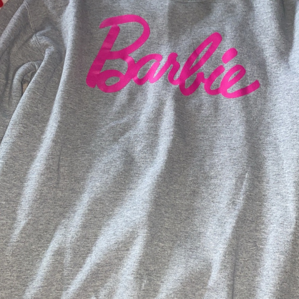 Barbie Gray Sweatshirt with Pink Logo